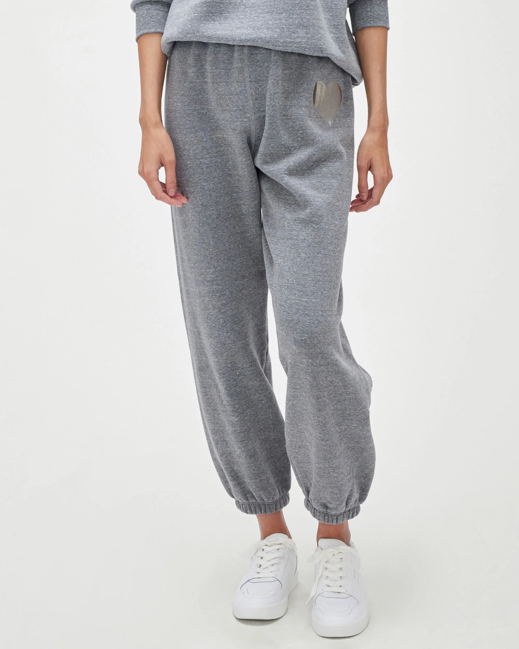 Heart Logo Sweatpants in Dark Heather Grey