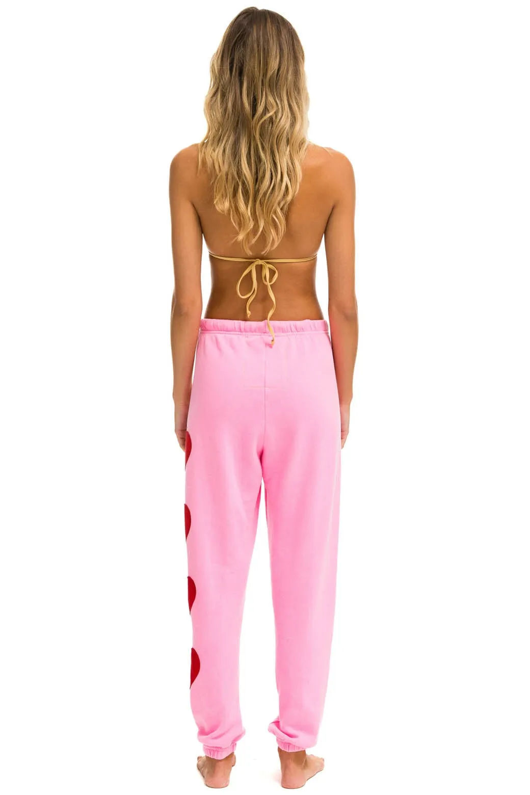 HEART STITCH 4 SWEATPANTS - NEON PINK
