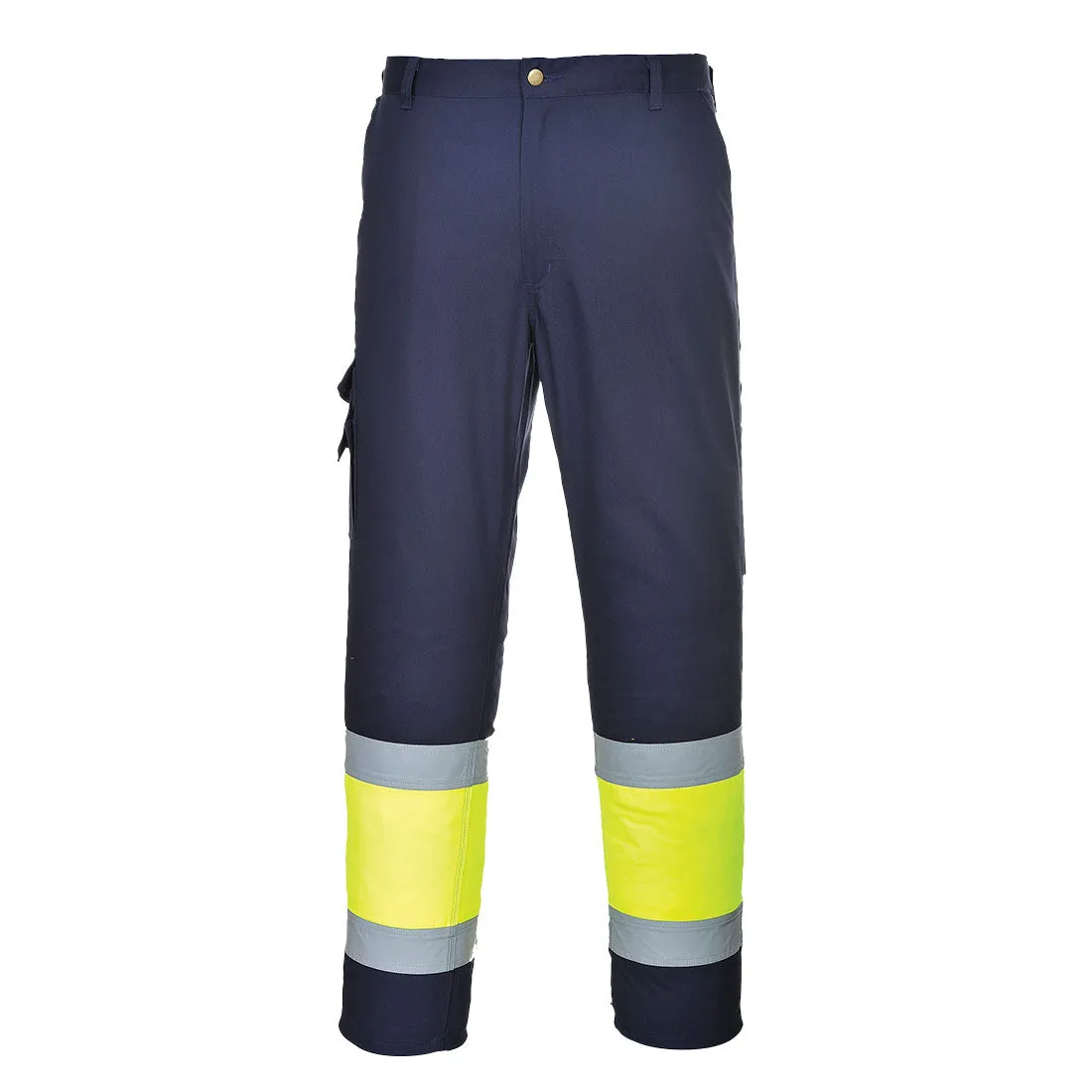 Hi-Vis Two-Tone Safety Pants E049 for Outdoor Workers - Waterproof, Reflective, Durable, Comfortable Fit