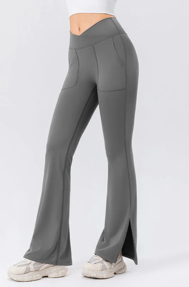 High Waisted Bootcut Flare Yoga Pants with Pockets