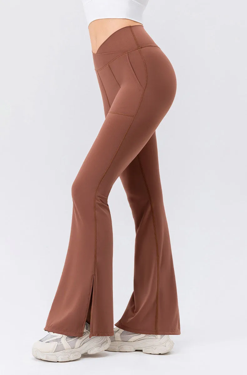 High Waisted Bootcut Flare Yoga Pants with Pockets