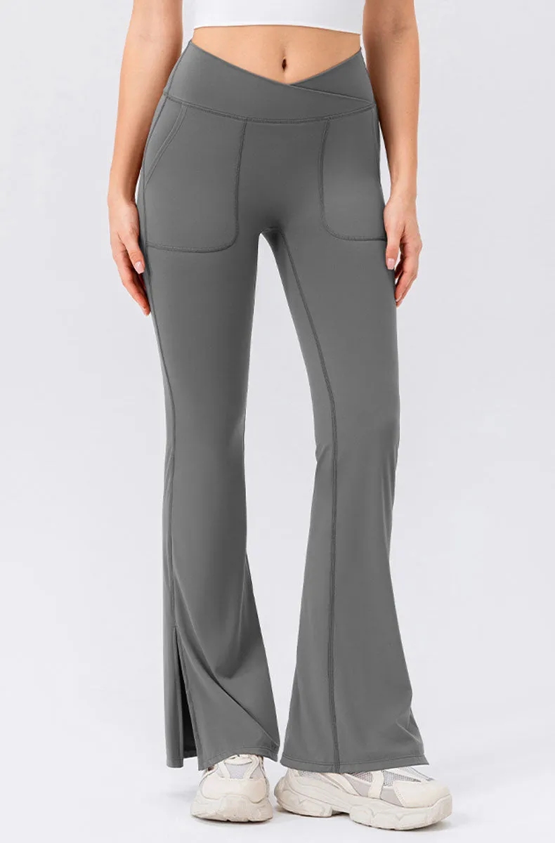 High Waisted Bootcut Flare Yoga Pants with Pockets