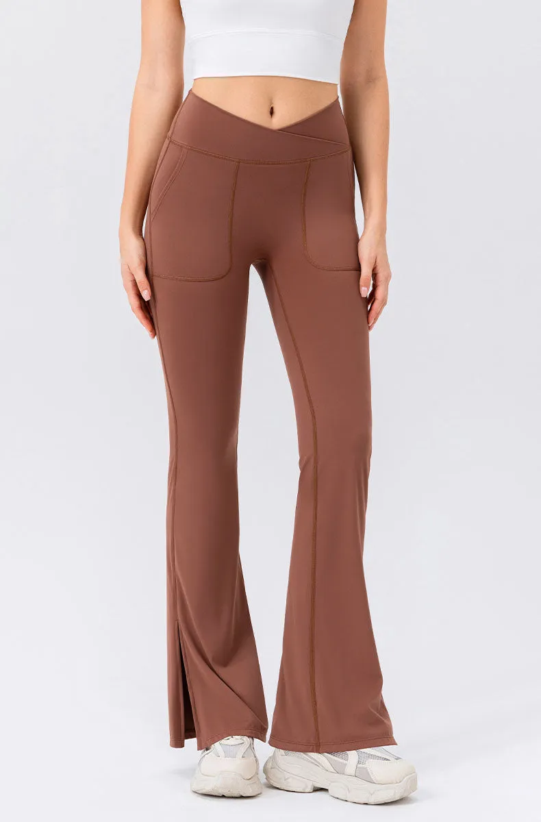 High Waisted Bootcut Flare Yoga Pants with Pockets