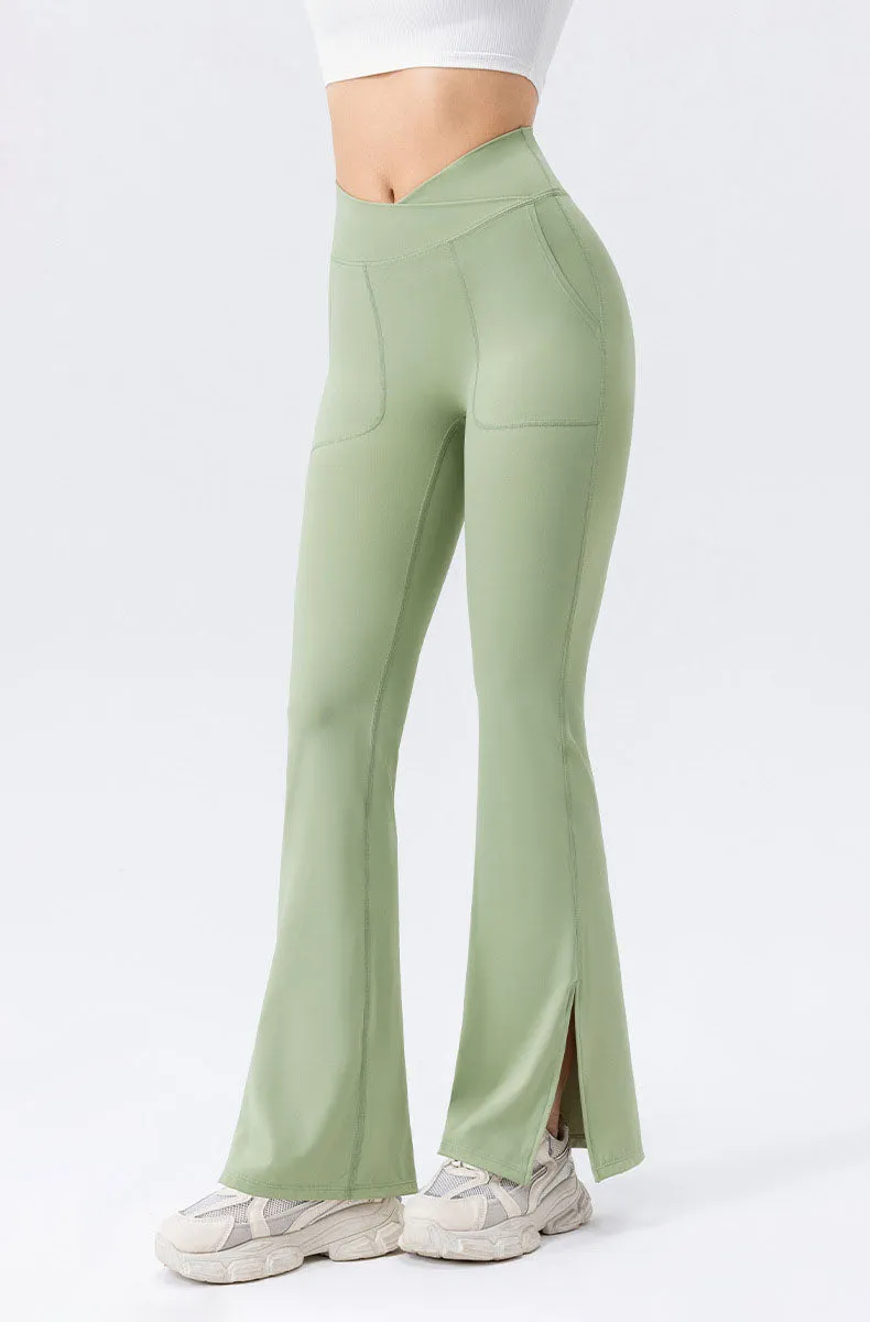 High Waisted Bootcut Flare Yoga Pants with Pockets