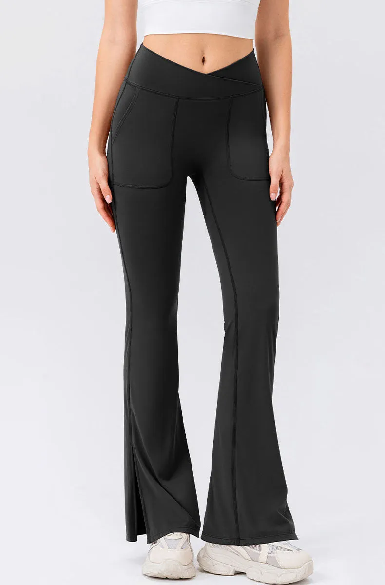 High Waisted Bootcut Flare Yoga Pants with Pockets