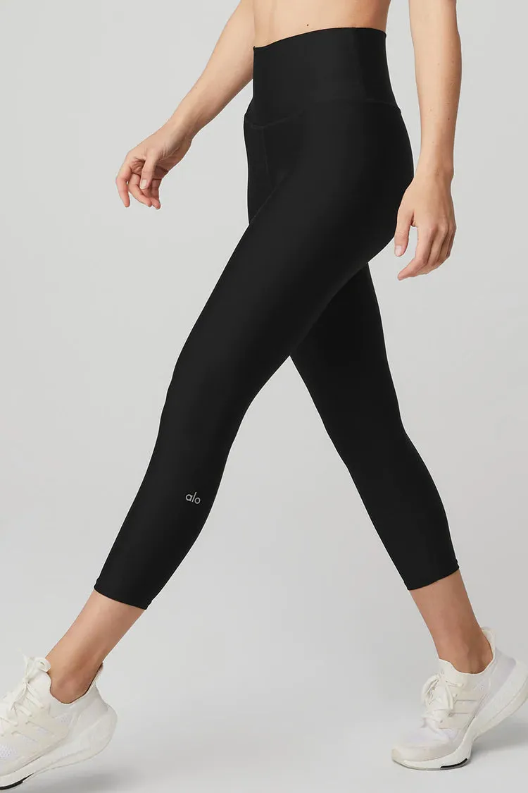 High waisted tech airlift capri in black