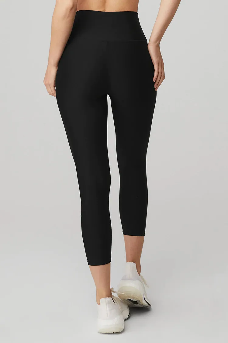 High waisted tech airlift capri in black