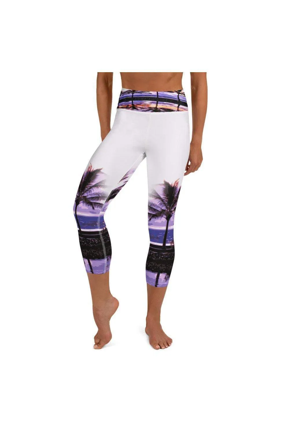 Hilo Bay Palms Yoga Capri Leggings