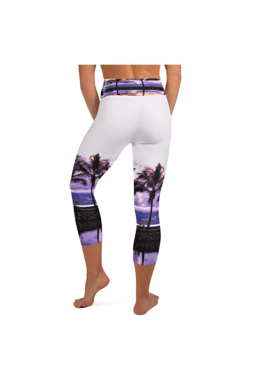Hilo Bay Palms Yoga Capri Leggings