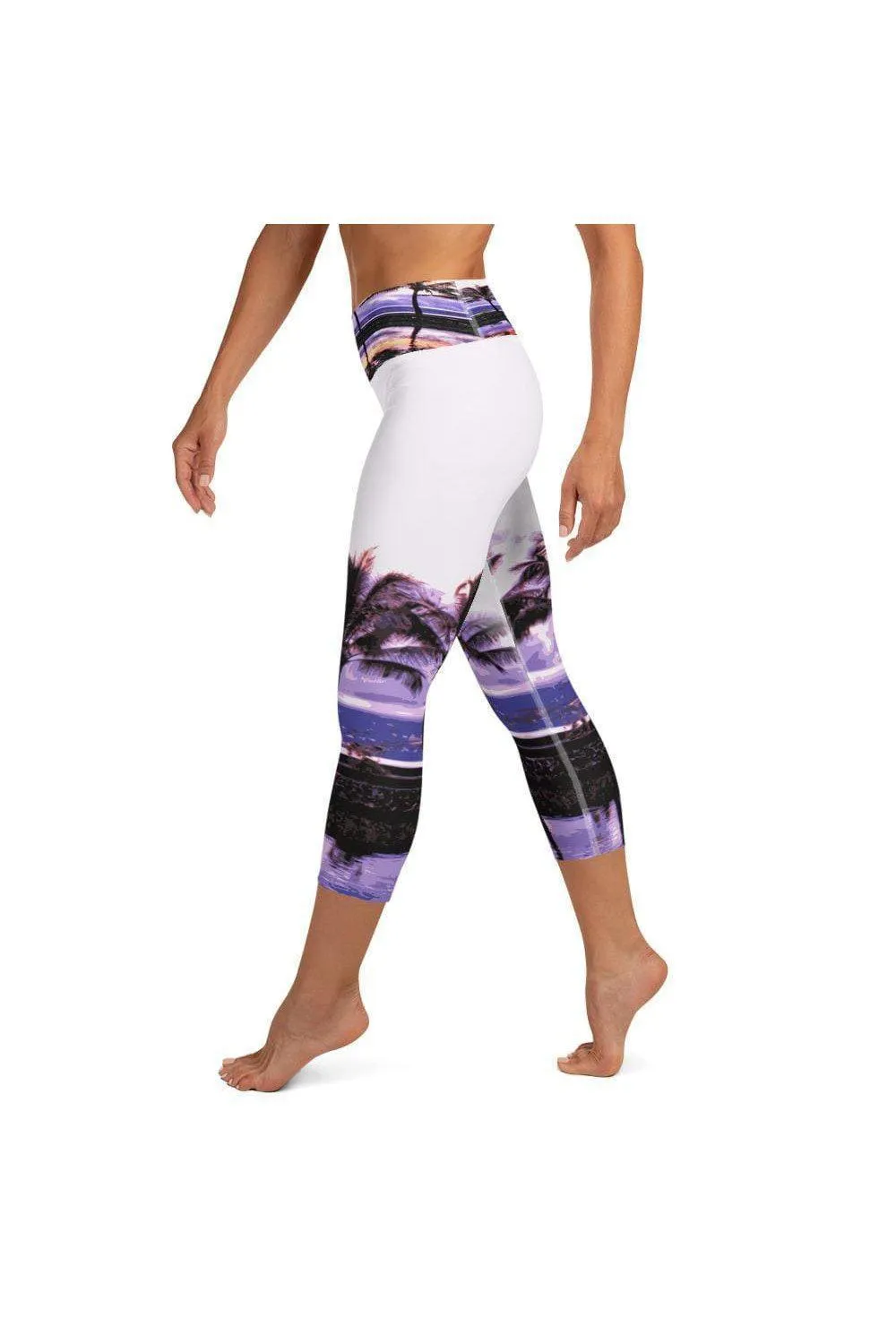 Hilo Bay Palms Yoga Capri Leggings