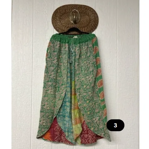 In Bloom Upcycled Kantha Pants