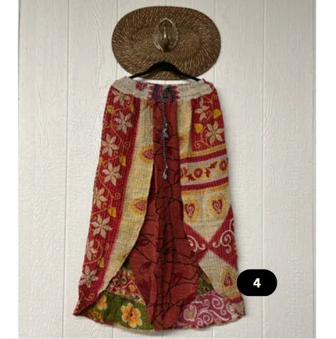 In Bloom Upcycled Kantha Pants