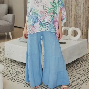Italian Linen Tiered Palazzo Pant