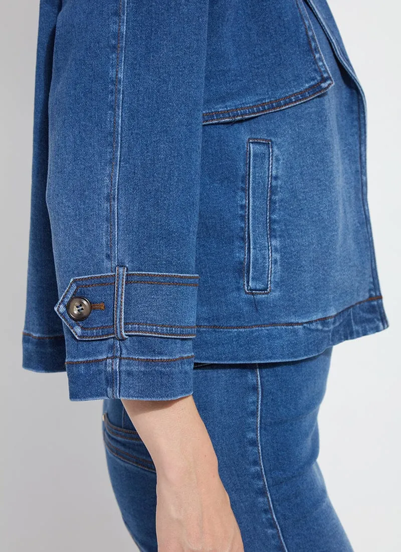 Jeanne Cropped Tencel Denim Trench