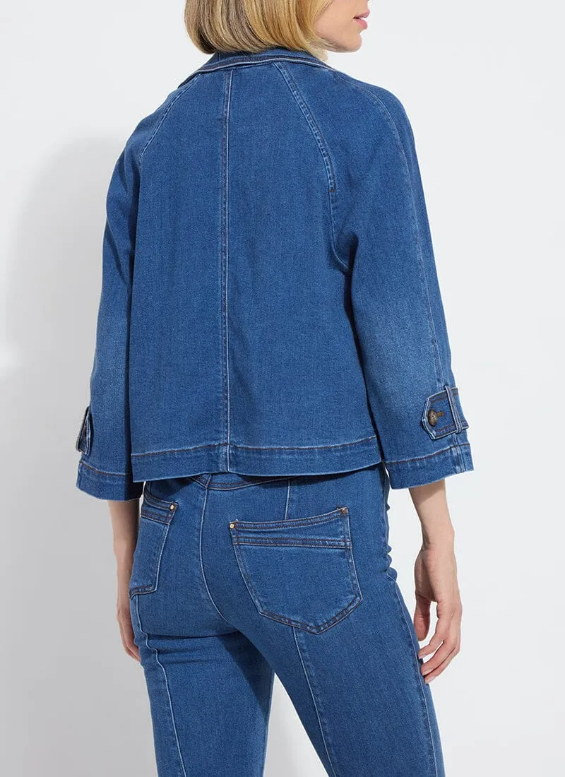 Jeanne Cropped Tencel Denim Trench