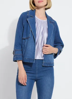 Jeanne Cropped Tencel Denim Trench