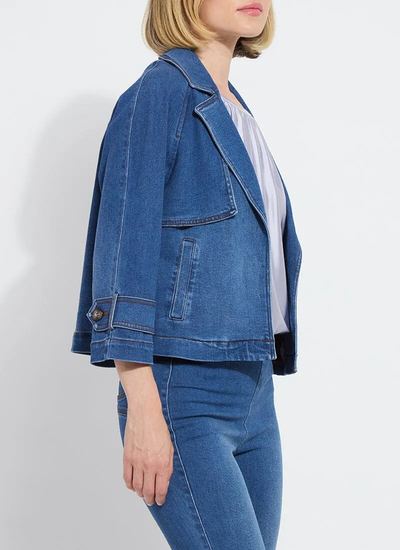Jeanne Cropped Tencel Denim Trench