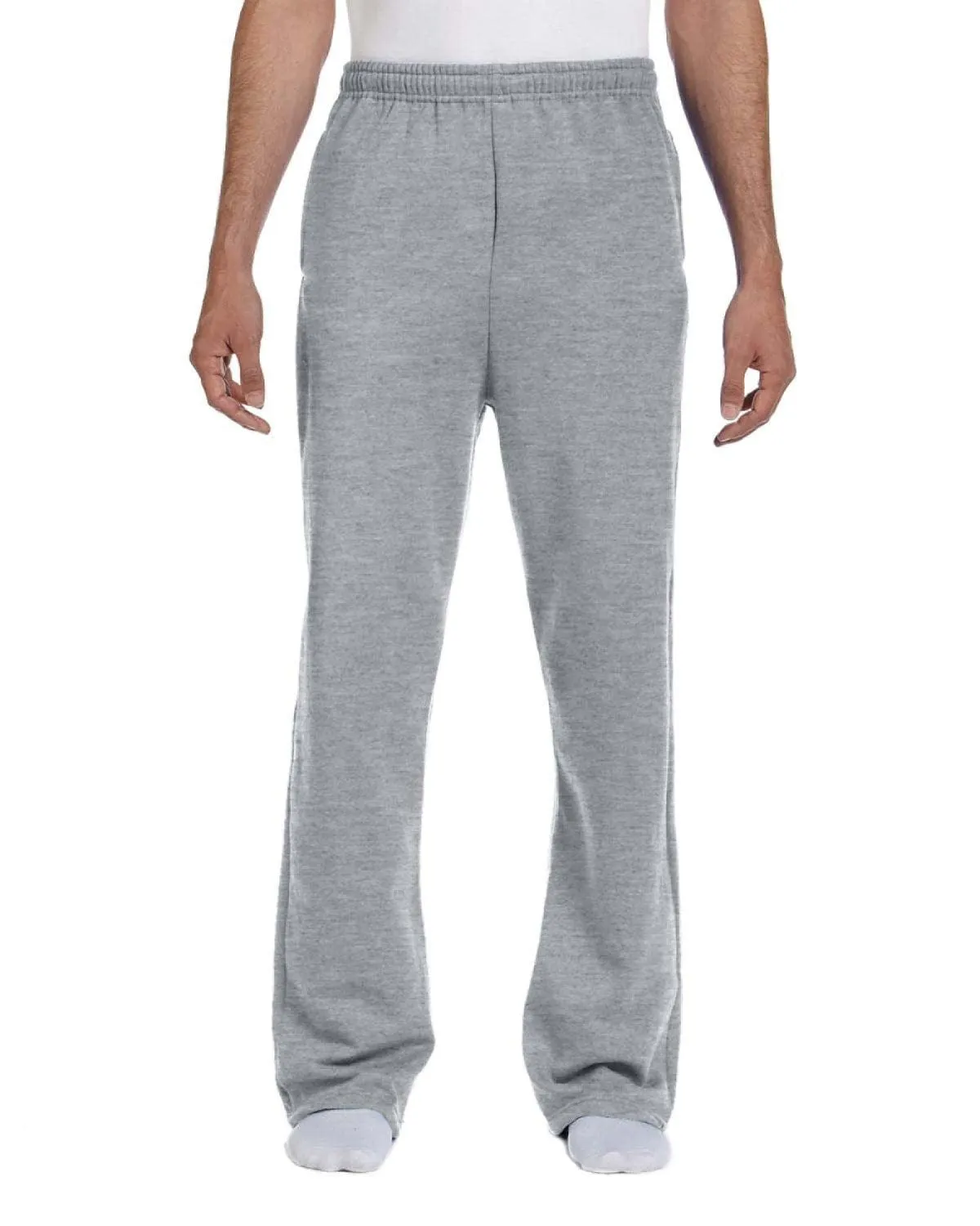 Jerzees Open Bottom Fleece Sweatpants | Athletic Heather