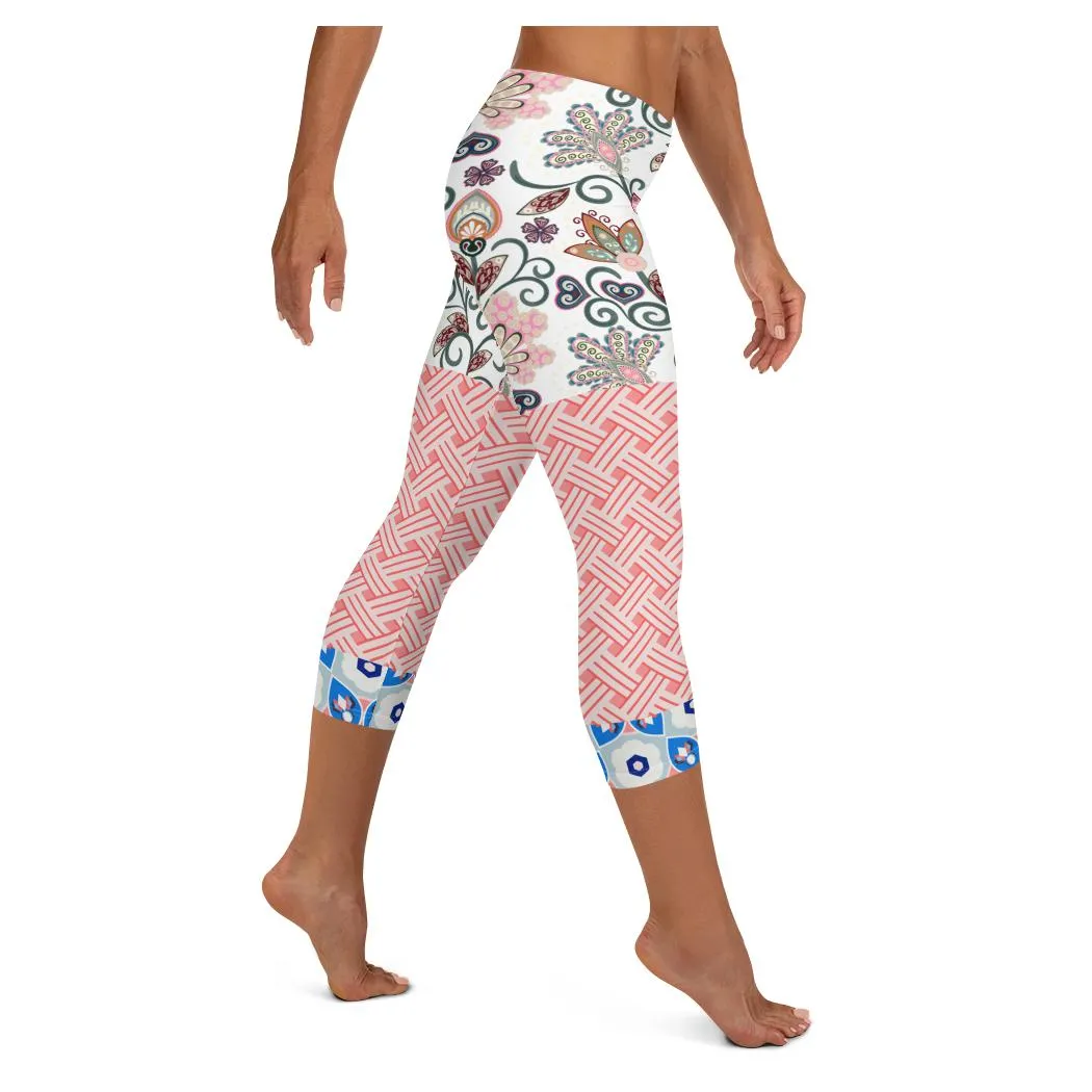 Jingle Pug Pink Floral Capris
