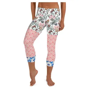 Jingle Pug Pink Floral Capris