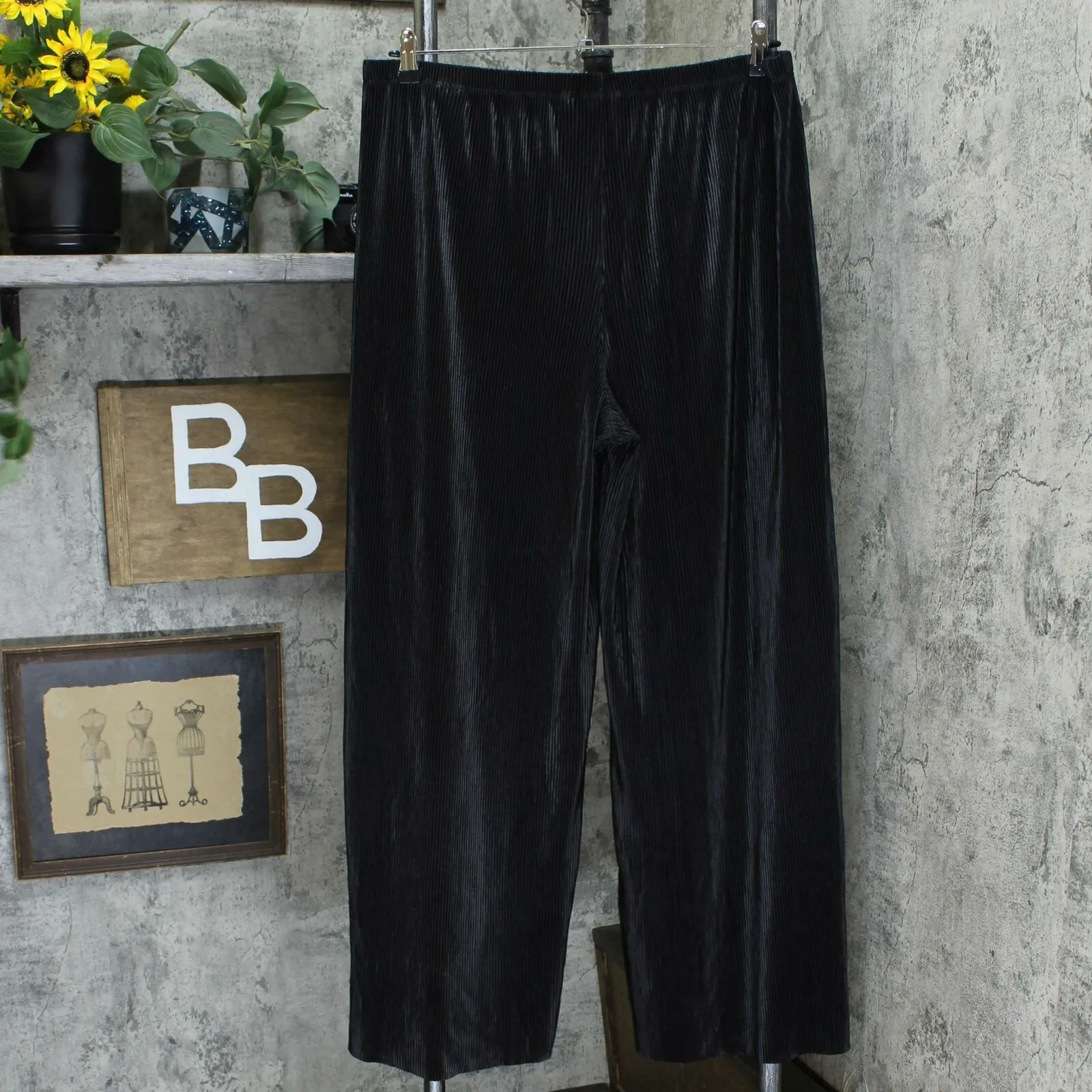 Joan Rivers Women's Solid Accordion Pleat Palazzo Pants