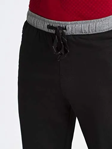Jockey Men's Slim Fit Track pants(9510_Black & Grey Melange_large_Black & Grey Melange_Large)