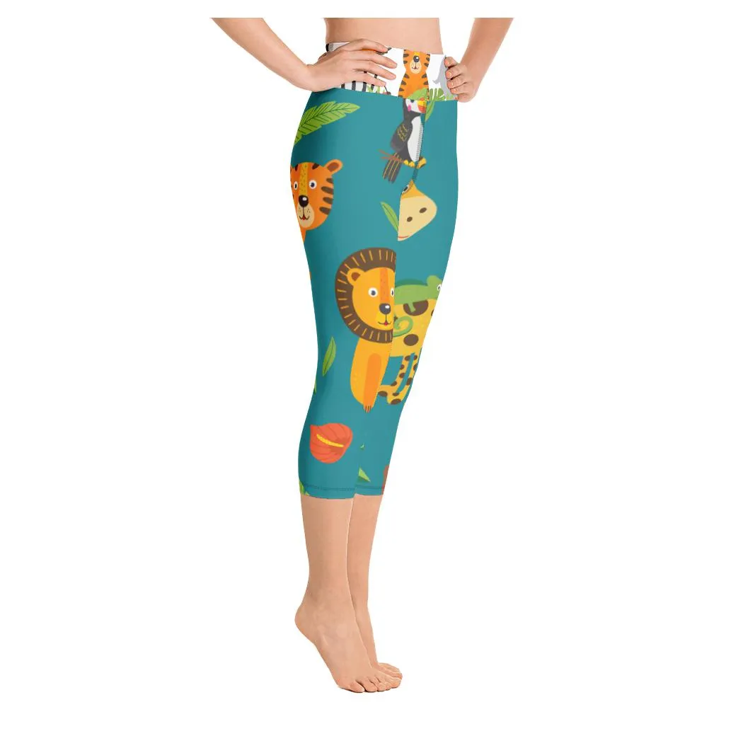 Jungle Print Yoga Capri