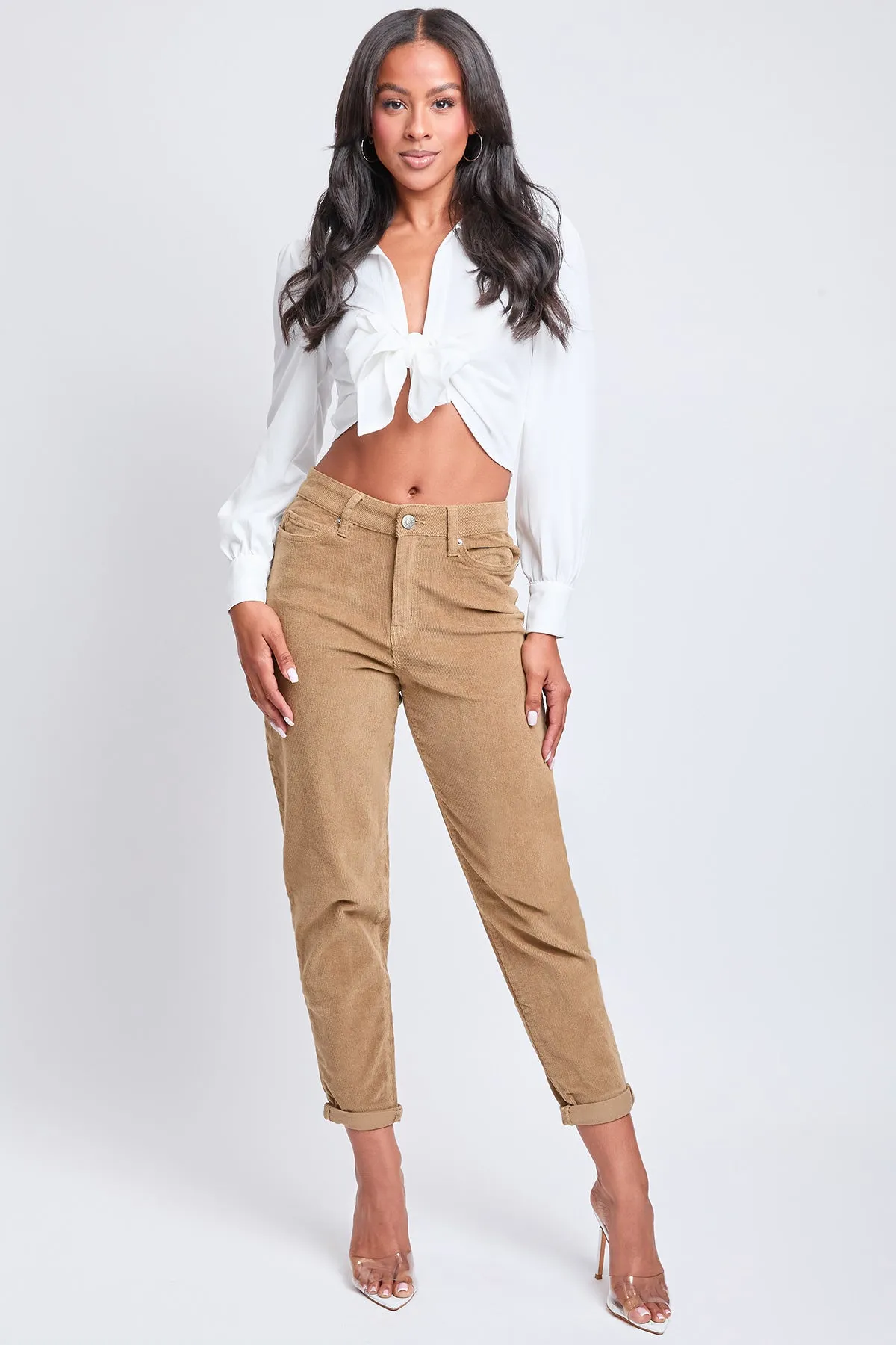 Junior Corduroy 1 Button High Rise Mom Fit Pant, Pack of 12
