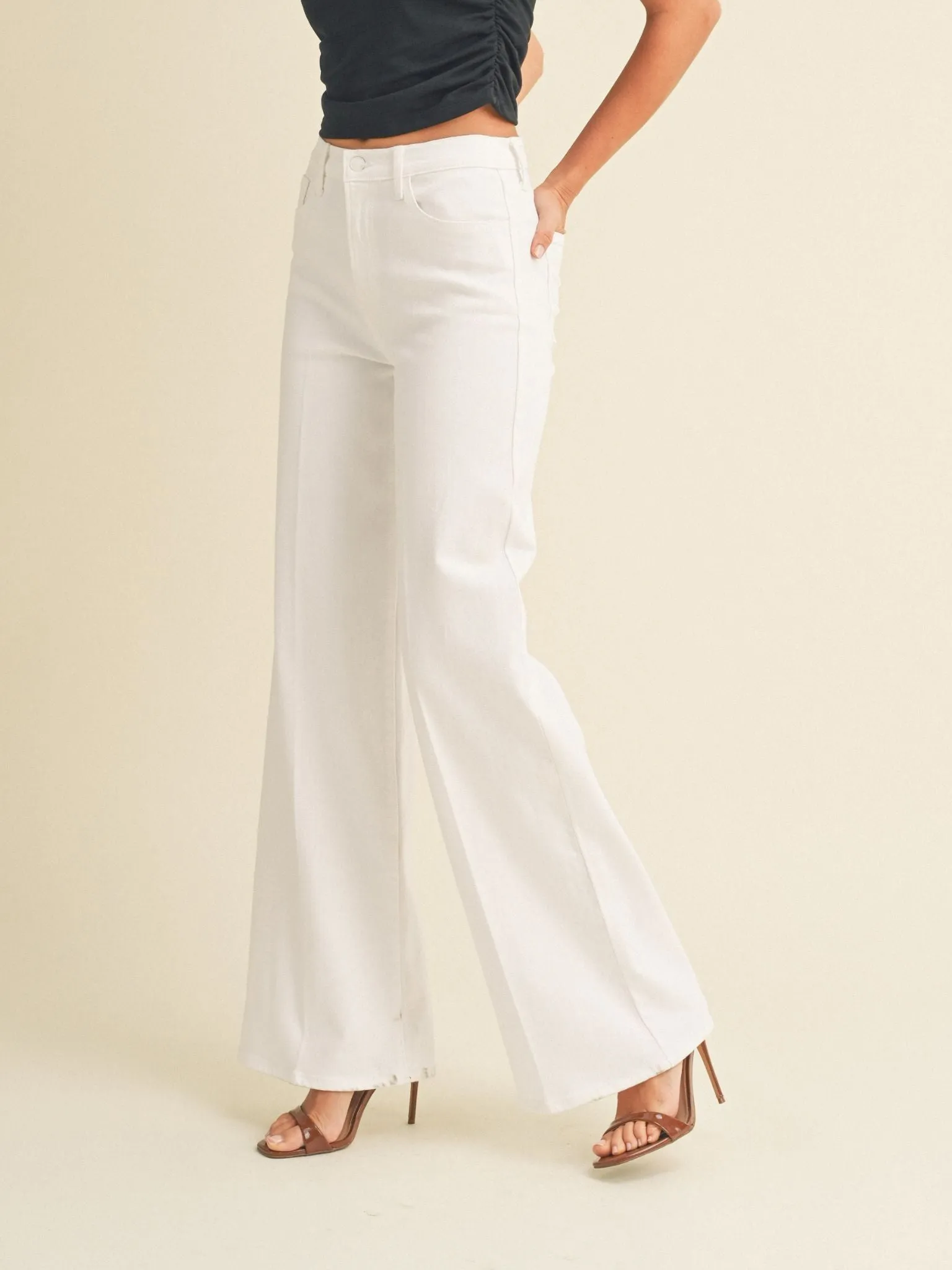 Just Black White Palazzo Jean