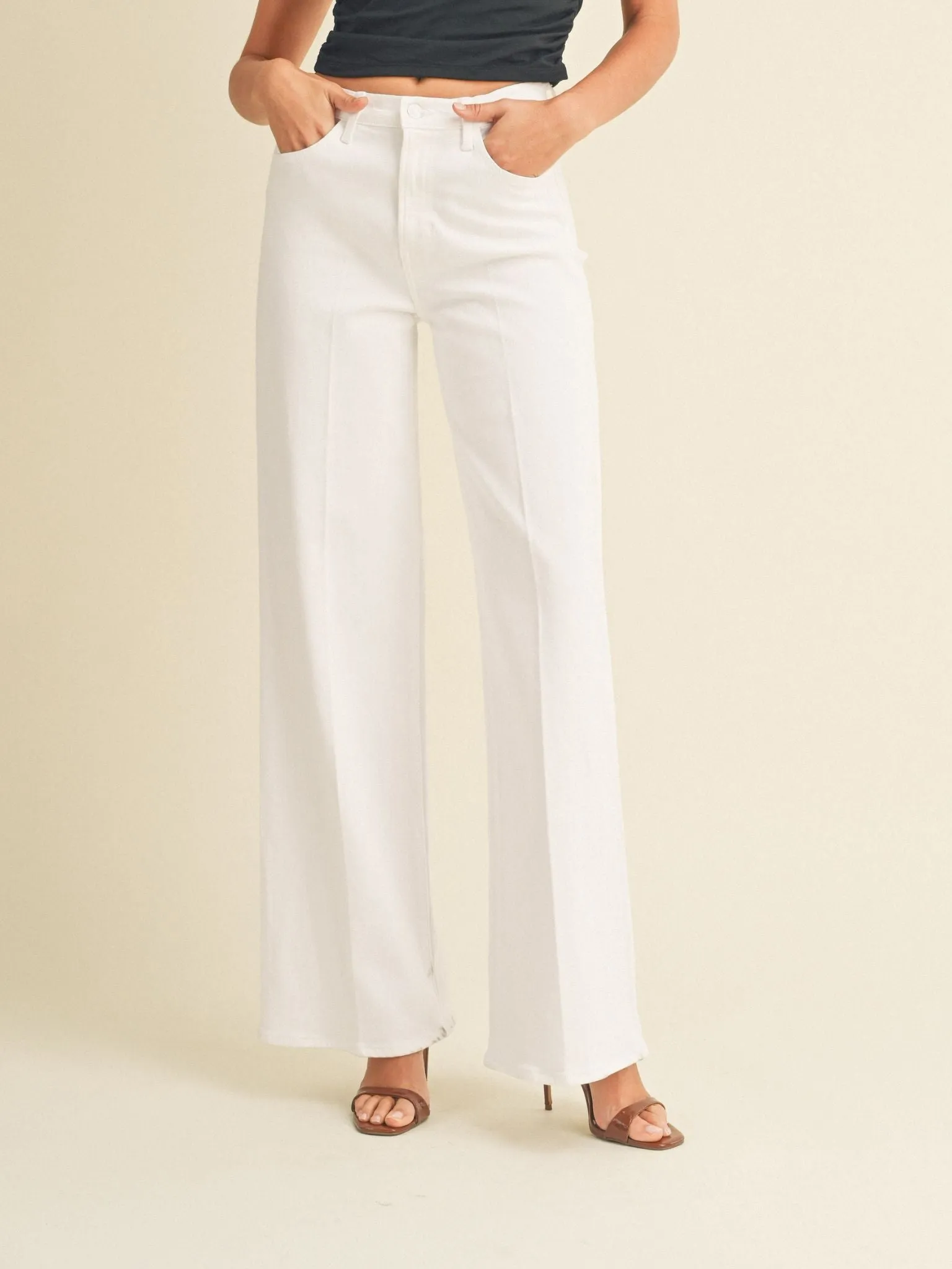 Just Black White Palazzo Jean