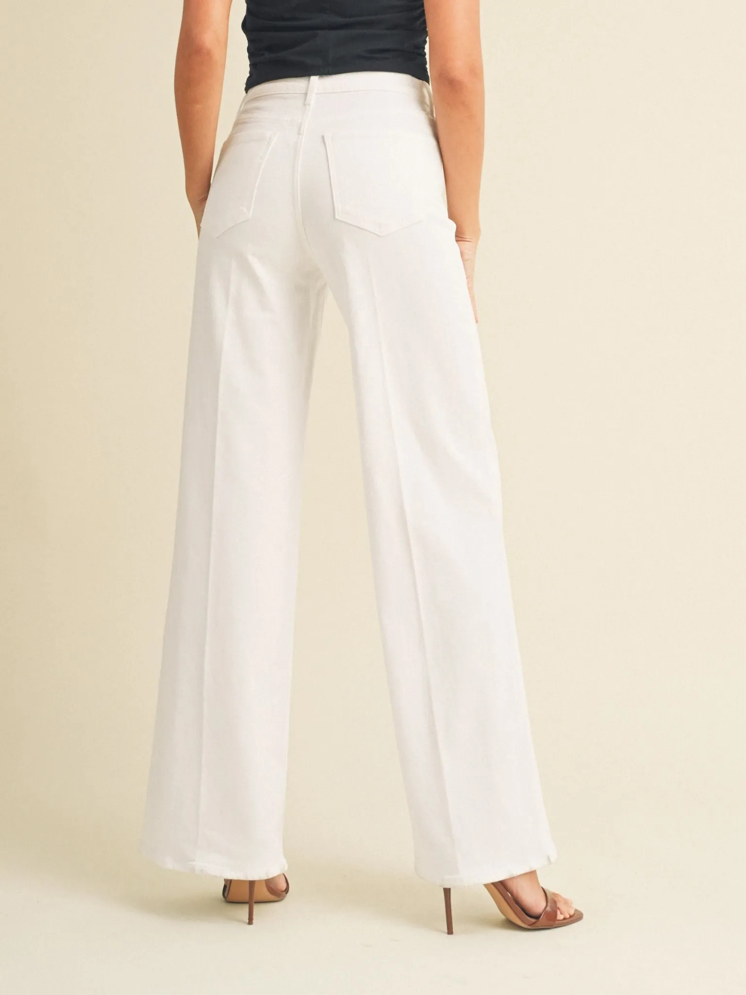 Just Black White Palazzo Jean