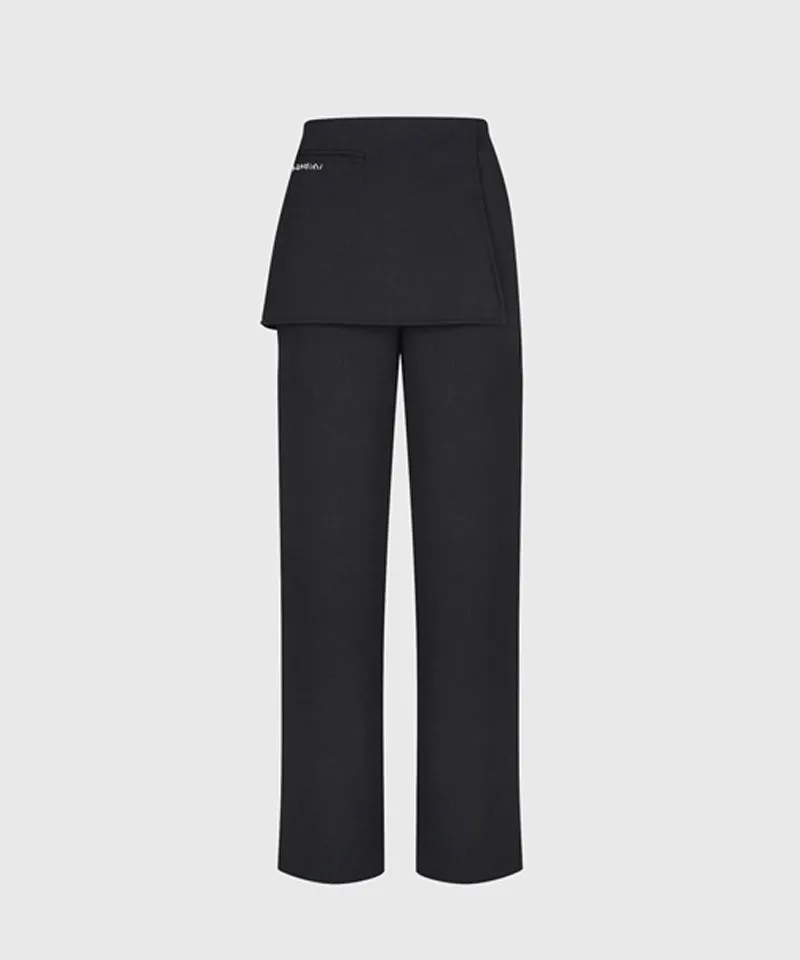 KANDINI Semi-bootcut Wrap Pants - Charcoal