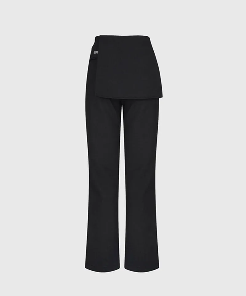 KANDINI Semi-bootcut Wrap Pants - Charcoal