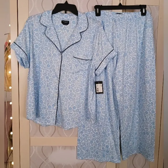 Kate Spade Blue Floral Pajama Set