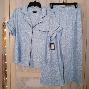 Kate Spade Blue Floral Pajama Set