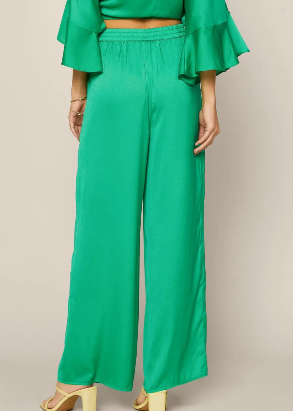 Kelly Green Wide Leg Palazzo Pants