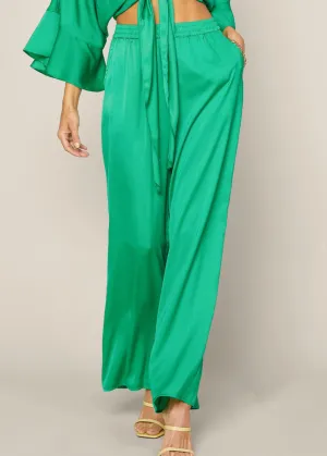 Kelly Green Wide Leg Palazzo Pants