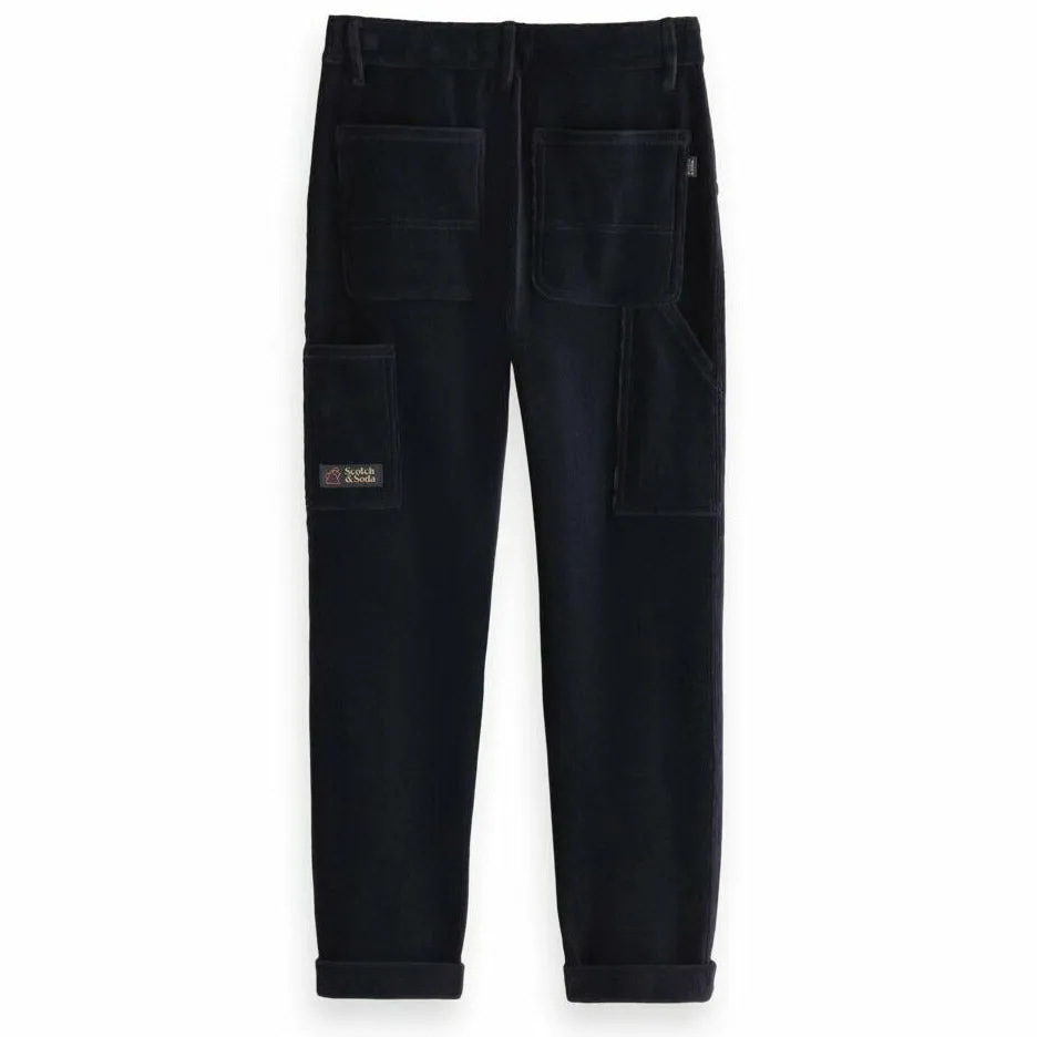 Knitted Corduroy Worker Sweatpants - Night