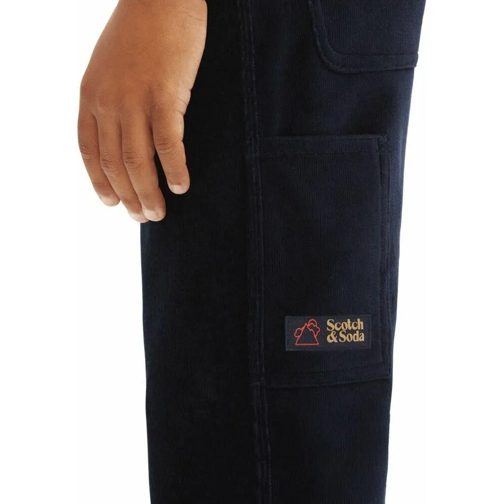 Knitted Corduroy Worker Sweatpants - Night