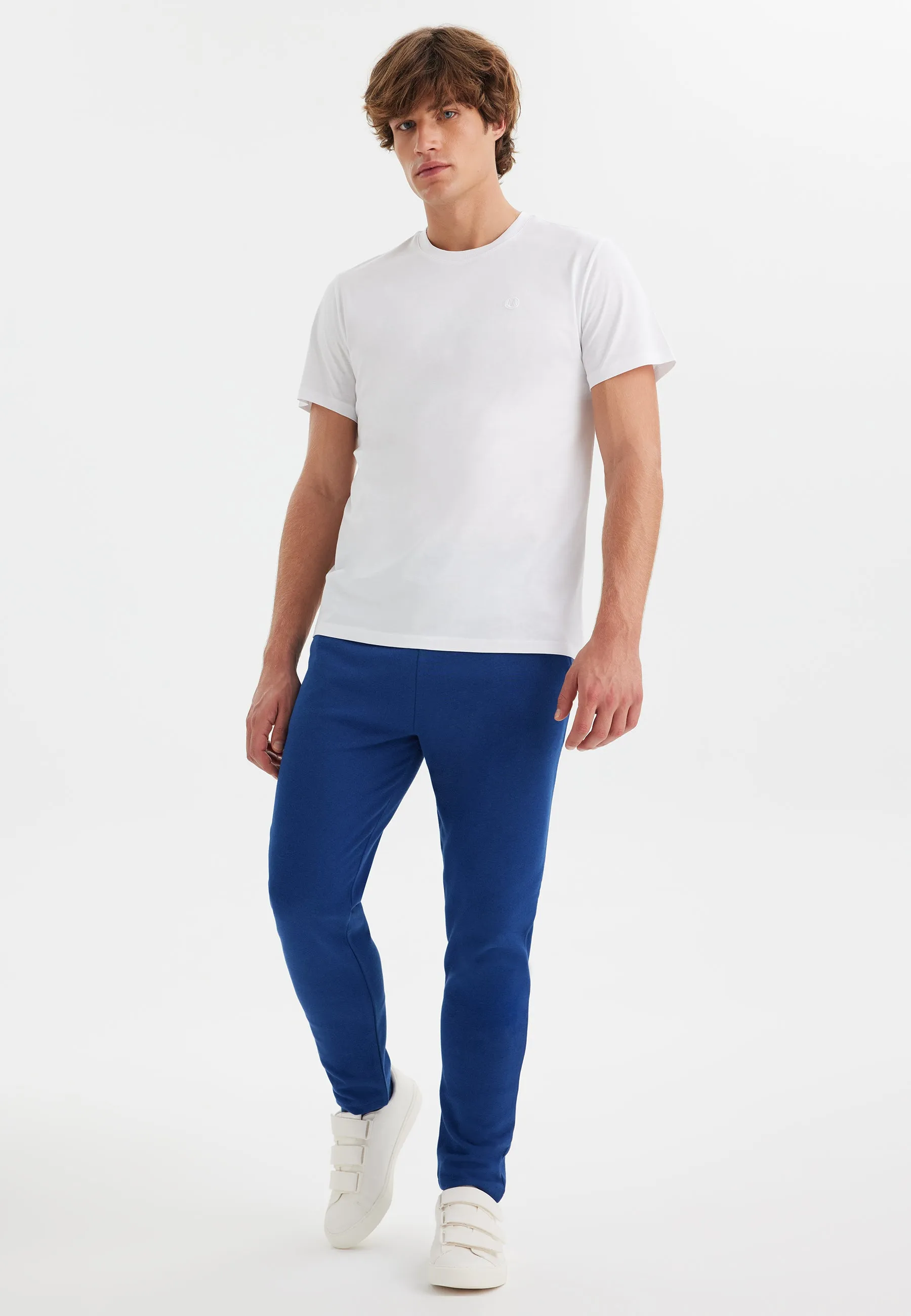 Koyu Mavi Basic Pamuklu Regular Fit Düz Paça Erkek Eşofman Altı CORE SWEATPANTS