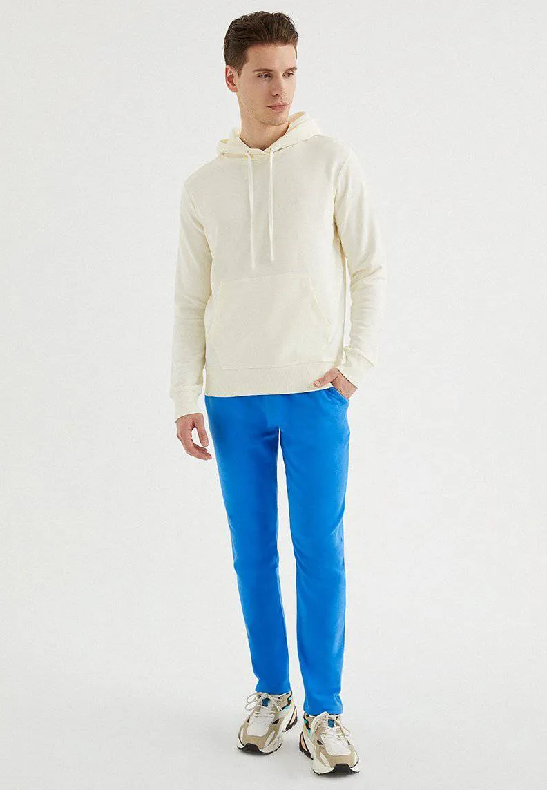 Krem Rengi Kapüşonlu Cepli Pamuklu Regular Fit Erkek Sweatshirt CORE HOODIE w/POCKET