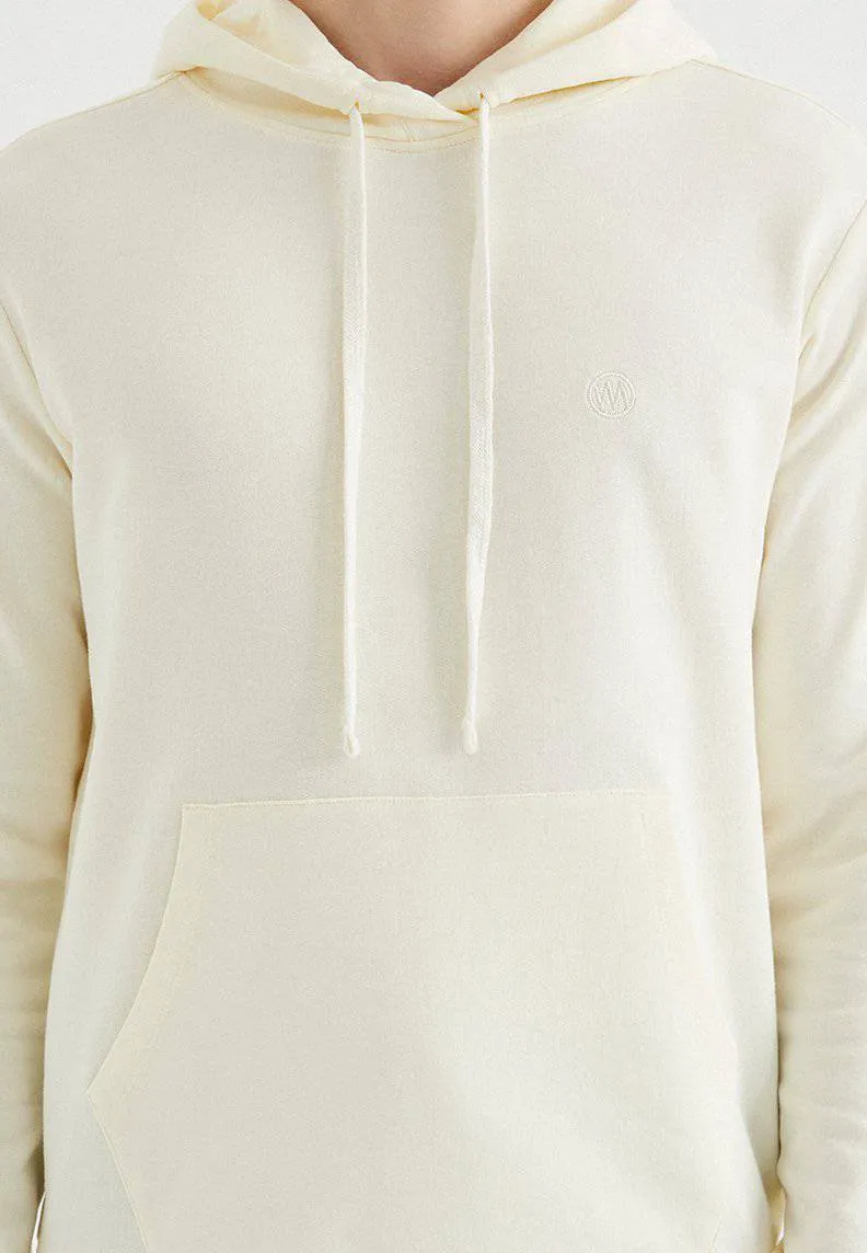 Krem Rengi Kapüşonlu Cepli Pamuklu Regular Fit Erkek Sweatshirt CORE HOODIE w/POCKET