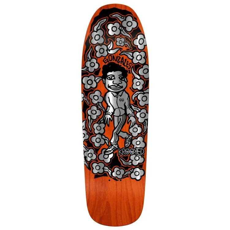 Krooked Skateboards Gonz Sweatpants Foil Custom Shape Skateboard Deck 9.81"