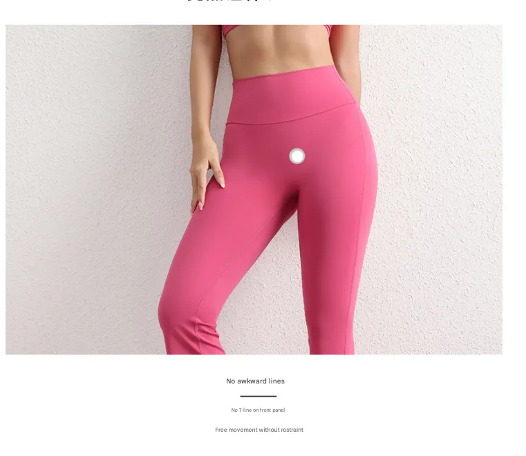 L Blue High Waist Flare Yoga Pants - Women's Bootcut Leggings - Peach Lift, Quick Dry, Workout & Fitness Pants