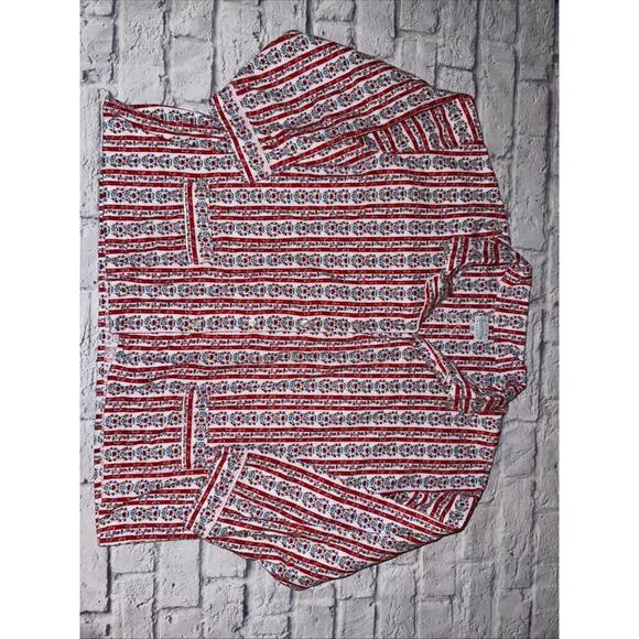 LANZ OF SALZBURG 2 Piece Flannel Pajama Set Women's 2X Plus Size Hearts Stripes