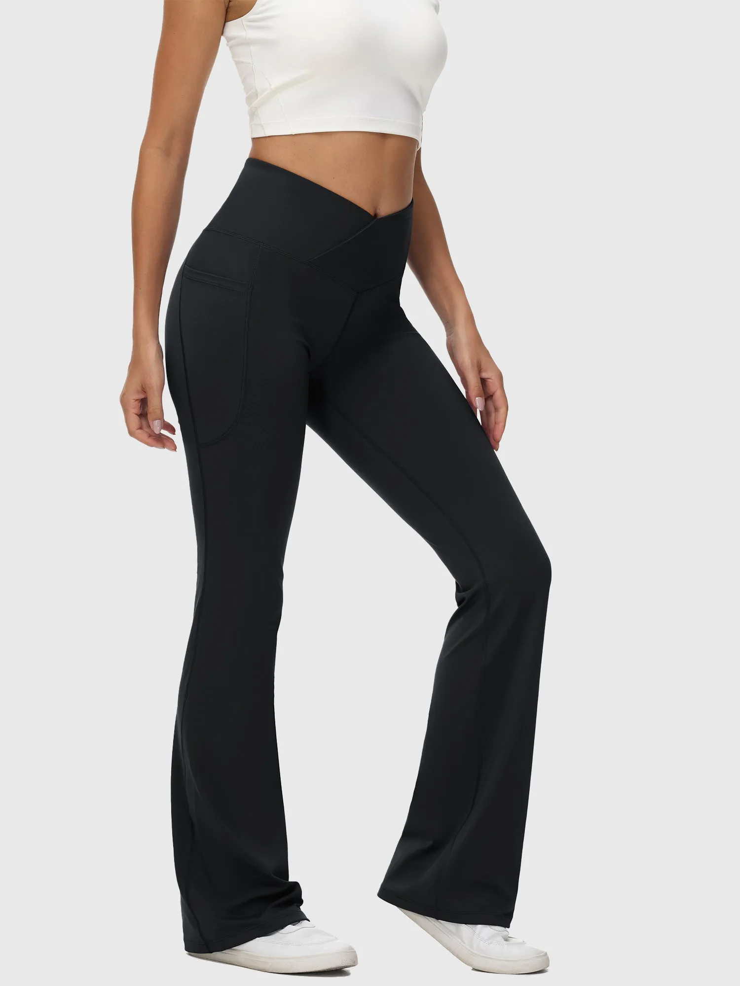 Laureate 34" Crossover High Rise Flared Pants