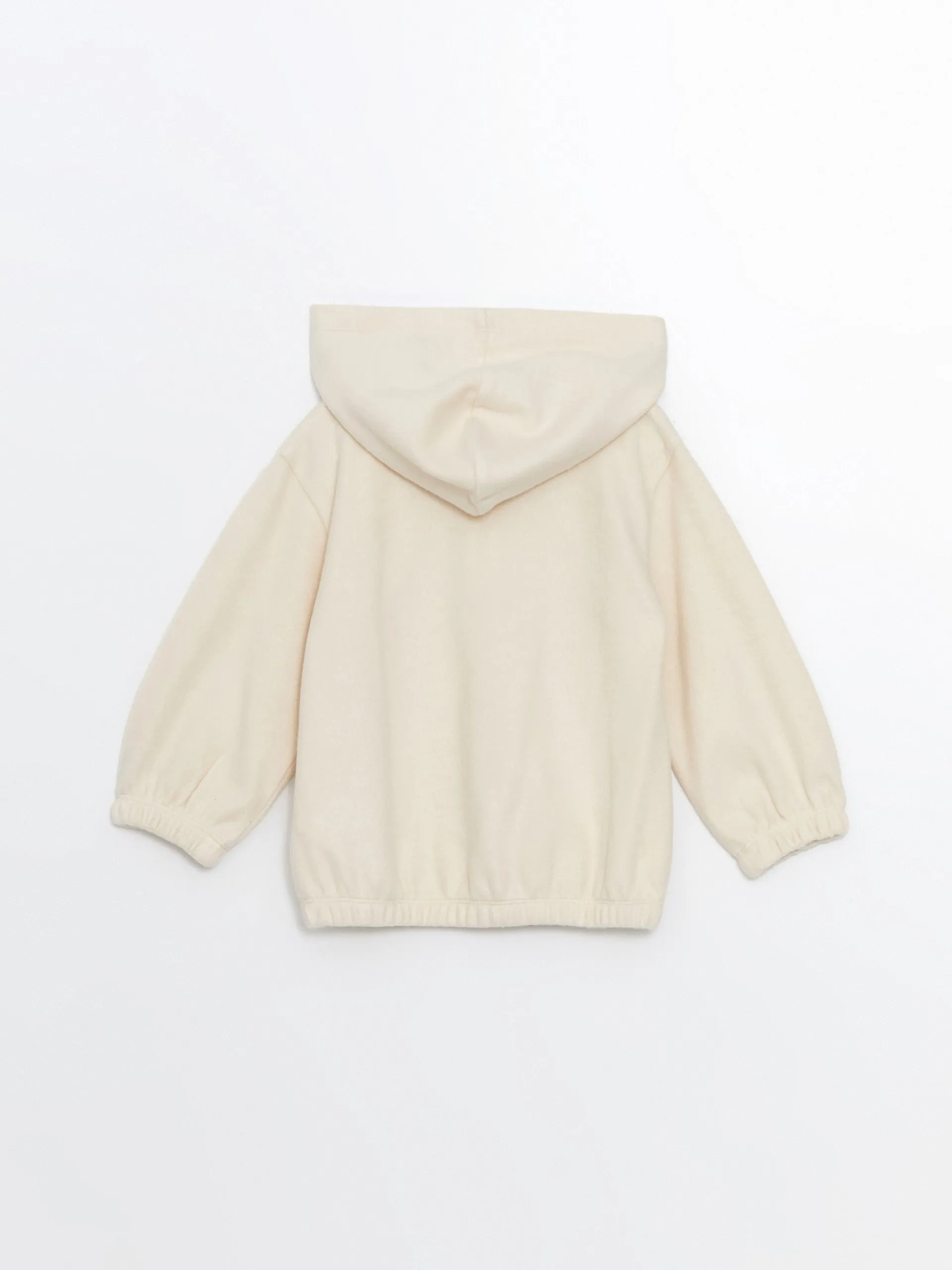 Lcw Baby Beige Hooded Girl Sweatshirt And Tracksuit Bottom 2-Piece Set