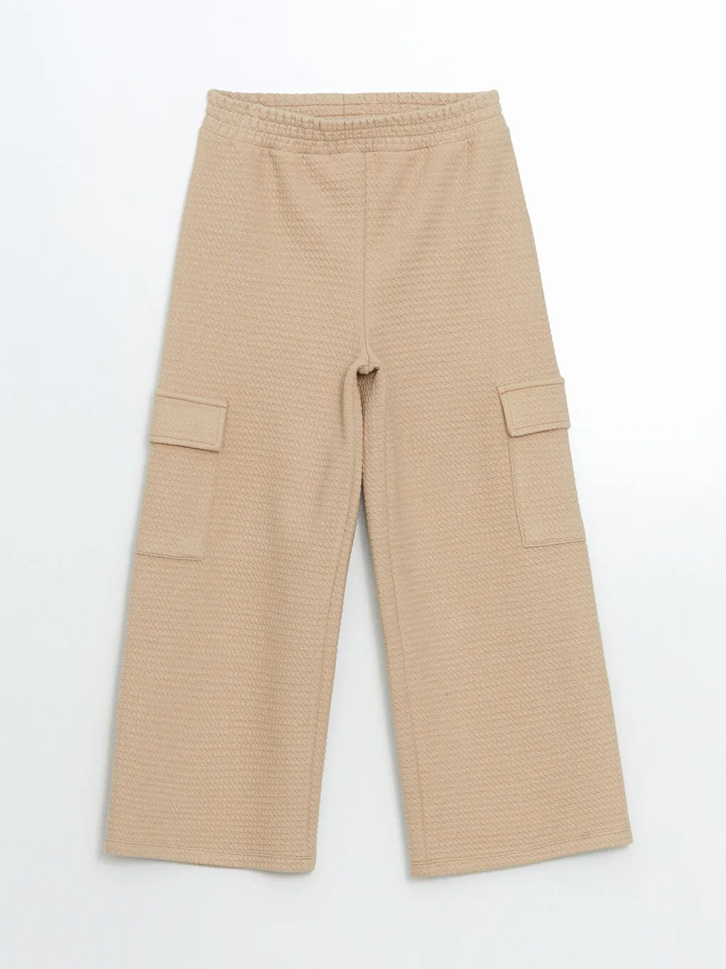 LCW Kids Beige Elastic Waist Girls Cargo Sweatpants