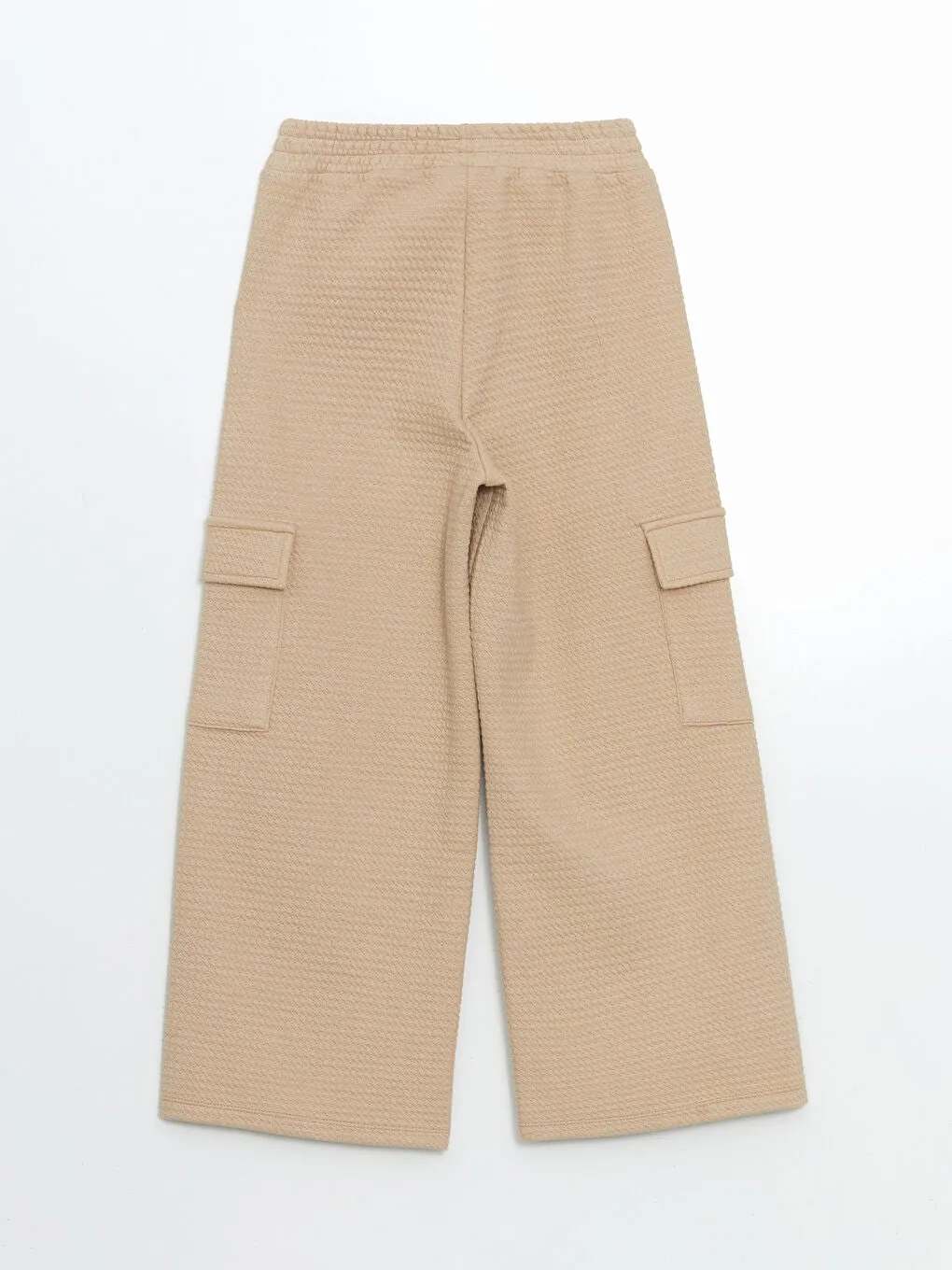 LCW Kids Beige Elastic Waist Girls Cargo Sweatpants