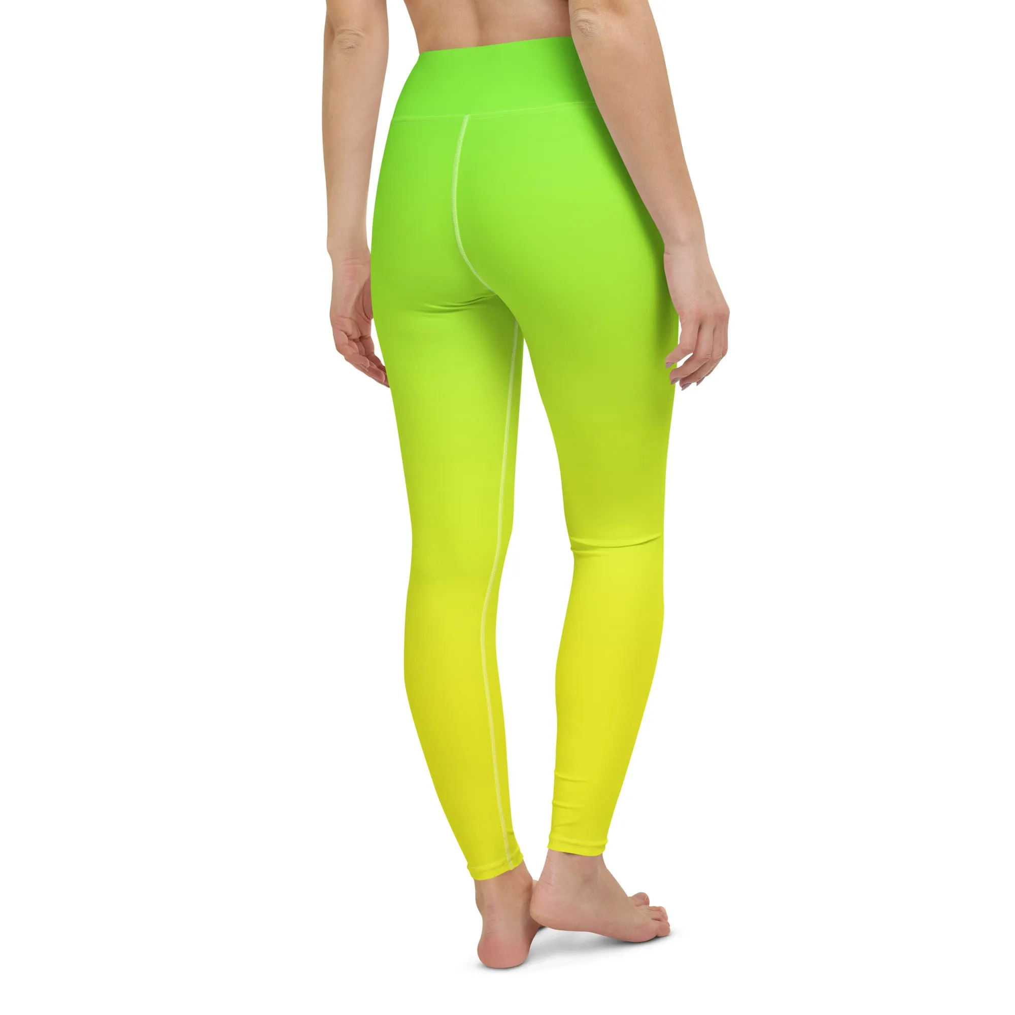 Lemon Lime Ombre High-waist Yoga Leggings
